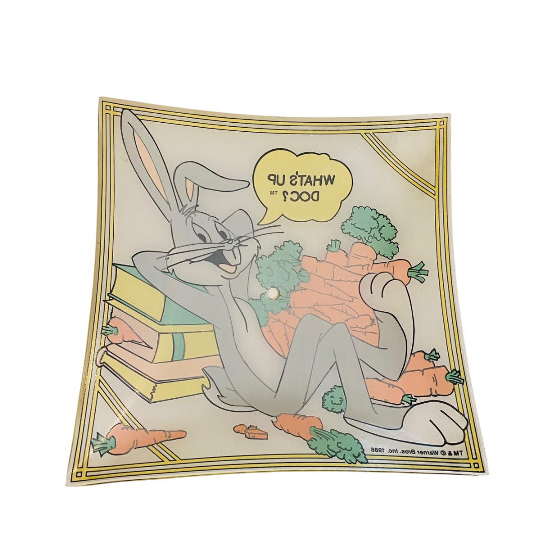 1986 Warner Bros. Bugs Bunny What’s Up Doc? Cartoon Glass Ceiling Light Shade