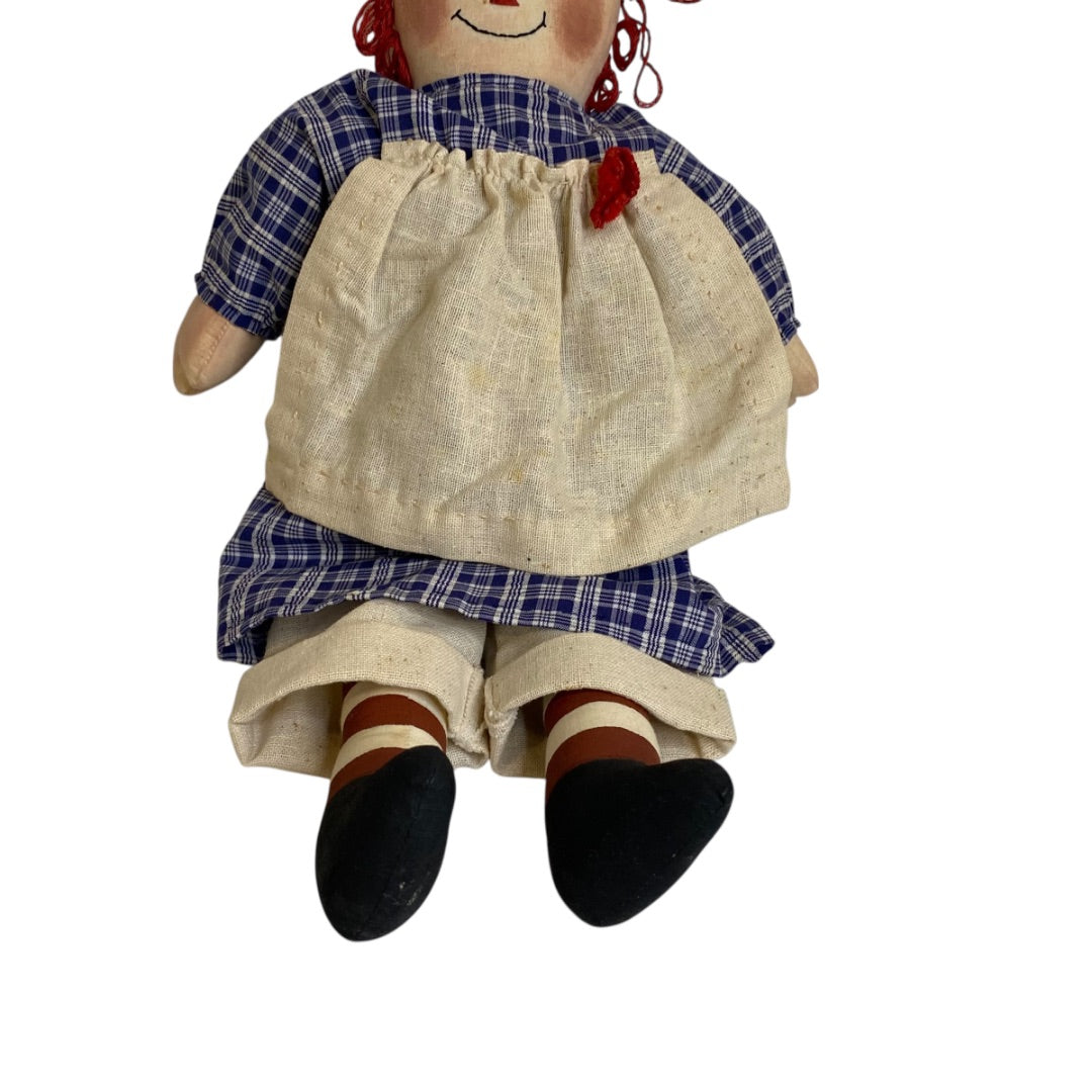 1985 Raggedy Ann Rag Doll Handmade Country Rustic Style 16"
