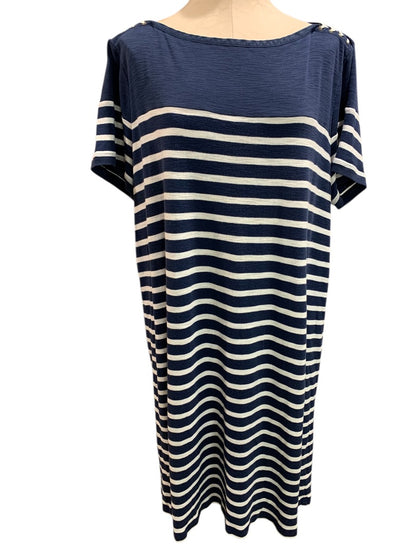 3X Lauren Jeans Co.  Pullover Striped Tshirt Dress Navy White Cotton