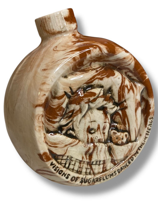 Vintage Clay Ornament Christmas Visions of Sugarplums 3 Inch Diameter