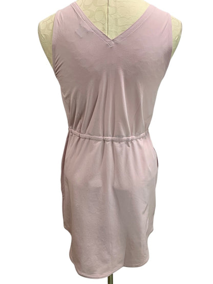 Small Petite Eddie Bauer Womens Pink Dress Elastic Drawstring Waist Pockets