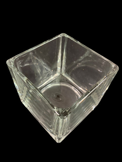 Home & Garden Clear Square Glass Vase Candle Holder 4" Cube