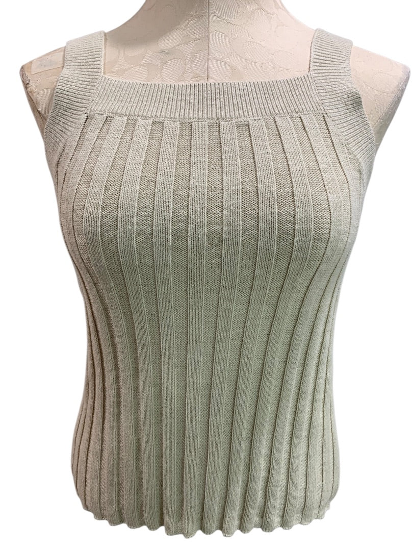 XS Loft Womens Tan Sweater Ribbed Sleeveless
