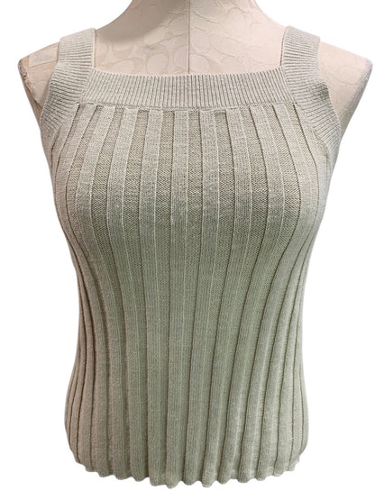 XS Loft Womens Tan Sweater Ribbed Sleeveless