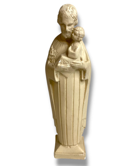 Vintage Plaster Figure Joseph and Baby Jesus 6.75" Figurine Religious