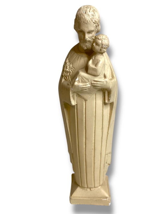 Vintage Plaster Figure Joseph and Baby Jesus 6.75" Figurine Religious