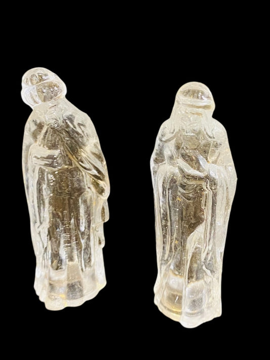 Set of 2 Glass Nativity Replacement Clear Wise Men 4"