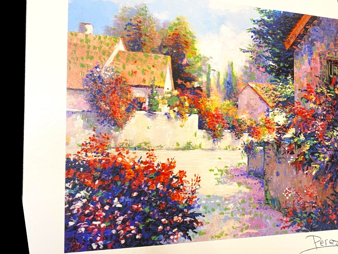 Alex Perez Village View III Seriolithograph  & COA Numbered Park West Gallery 6.75" x 8.75"