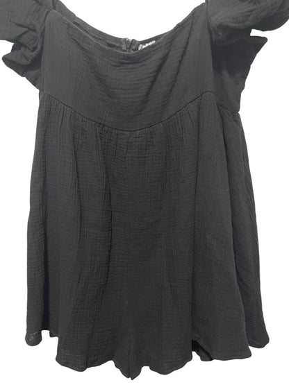 Size 12 Princess Polly 100% Cotton Lorna Romper Black New Off Shoulder