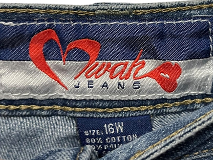 Size 16W Mwah Jeans Denim Skirt Midi Y2K Embellished Pockets