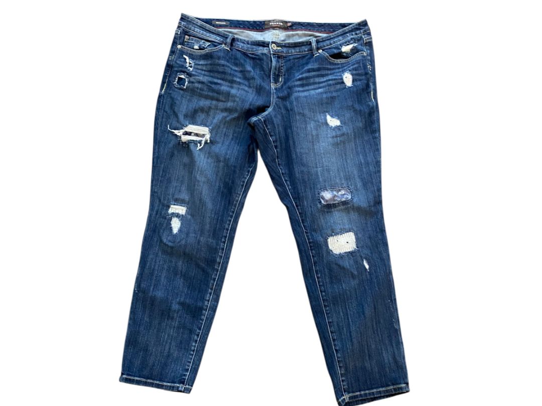 Size 22R Torrid Womens Distressed Boyfriend Jeans Plus Size Patches