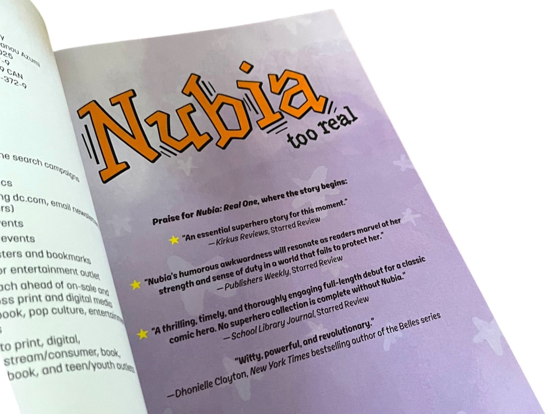 DC Nubia Too Real Paperback Book McKinney Smith Axumi Uncorrected Proof