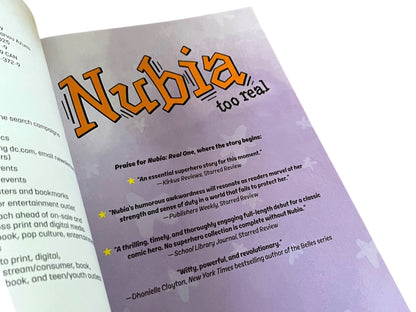 DC Nubia Too Real Paperback Book McKinney Smith Axumi Uncorrected Proof