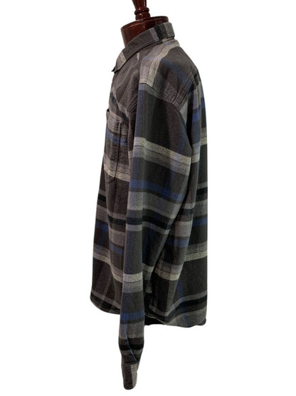 XL Columbia Mens Pitchstone Heavy Weight Flannel Shirt Gray Plaid