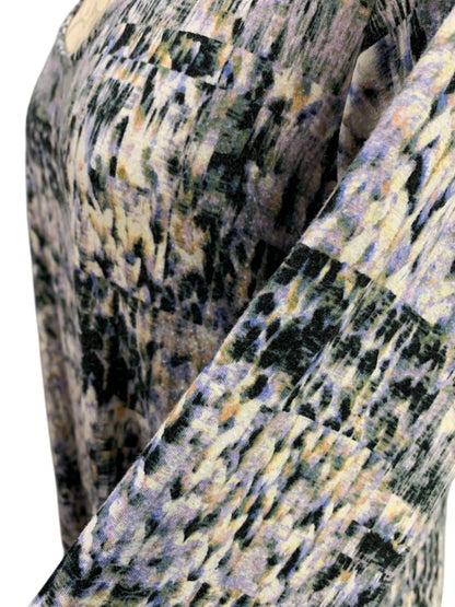 Size 1X Rose & Olive Womens Print Scoop Neck Tunic 3/4 Sleeve