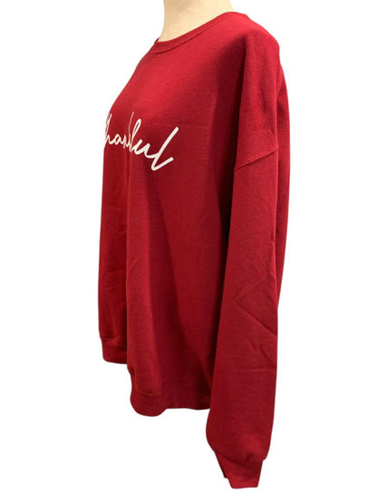 Size XL Dark Red "Thankful" Sweatshirt Crewneck Womens