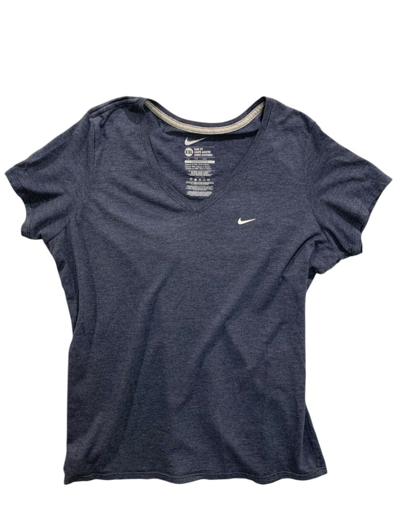 Size XXL Nike Womens Slim Fit V-Neck Navy Blue Tshirt