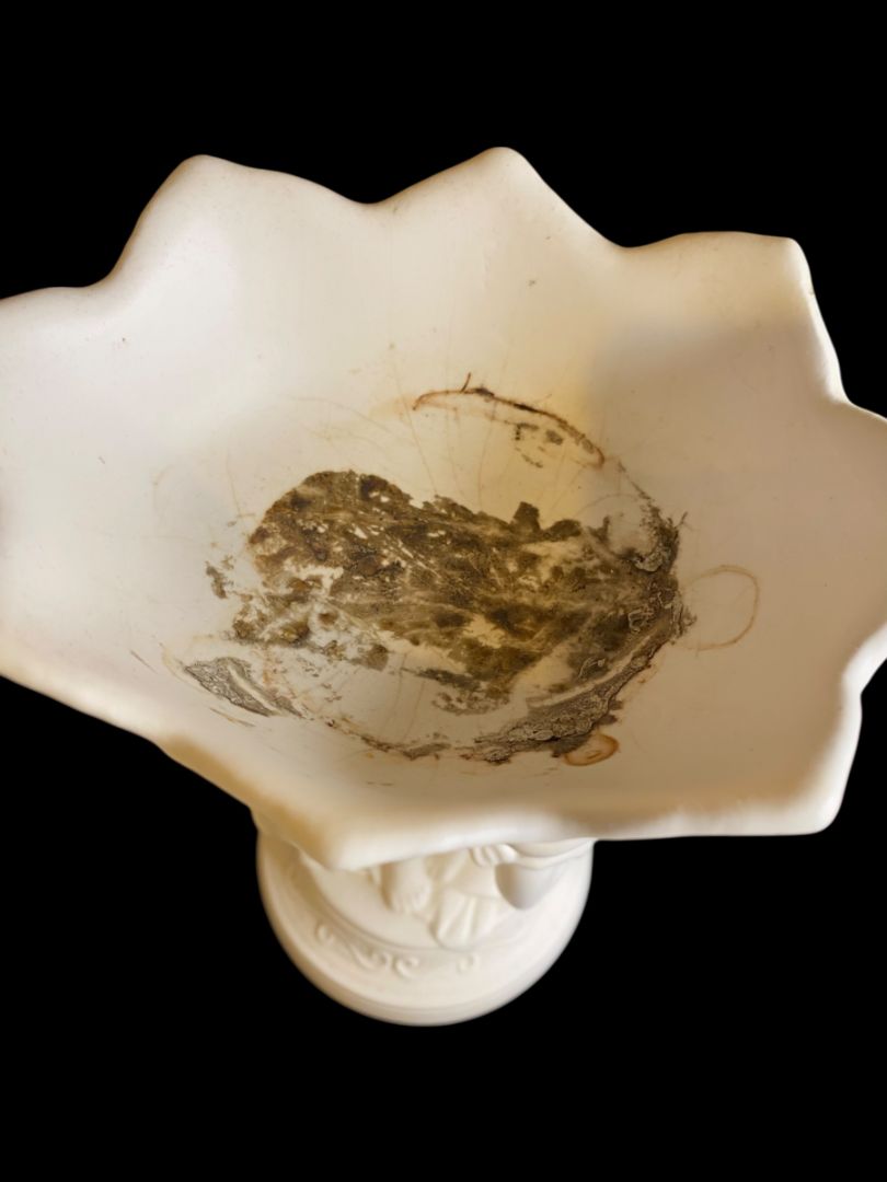 1960s Rubens Centerpiece Planter Cherubs 9" White Porcelain