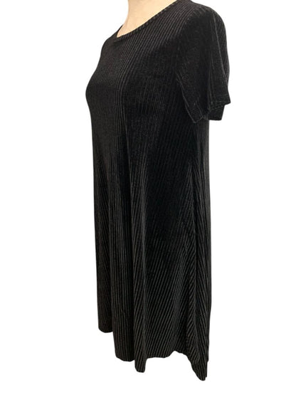 Size XS LulaRoe Elegant Carly Dress Black Ribbed Velour Hi Lo Hem