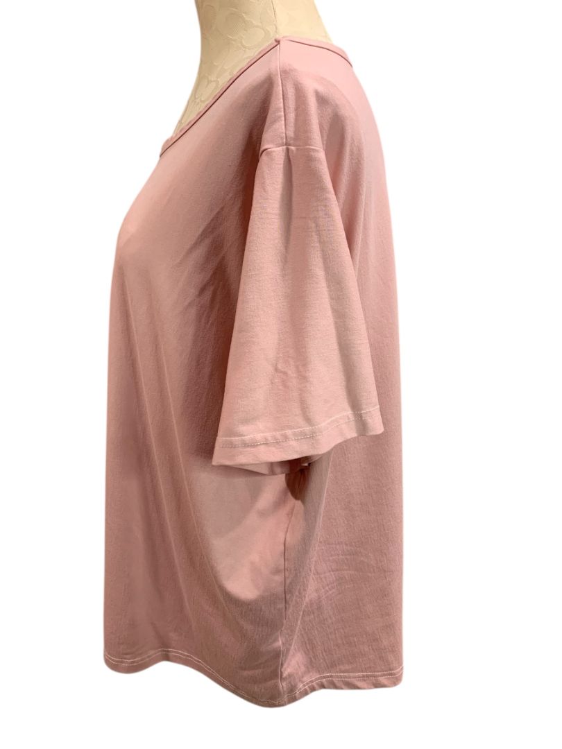 Size 3X Womens Pink Tshirt Sleep Shirt Super Soft Short Sleeve