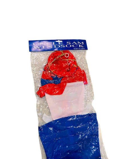 Uncle Sam Windsock Outdoor Hanging Patriotic USA Red White Blue New