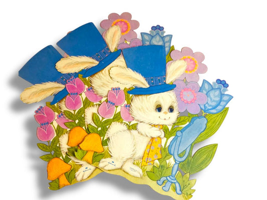 Vintage Hallmark Easter Diecut Decor Set of 3 Boy Bunny Rabbit 12" 35EHD 6-5
