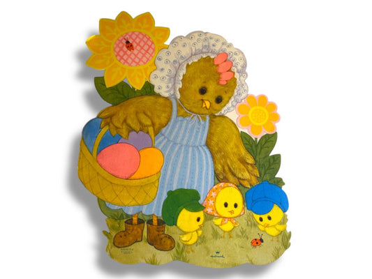 Vintage Hallmark Easter Diecut Decor Hen Chicks 12" 35EHD 7-2