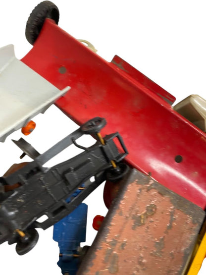 Vintage Toy Parts Pieces Scrap Junk Lot Wheels Hats Tires Plastic Tin