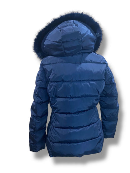Small Tommy Hilfiger Womens Navy Blue Puffer Coat Removable Hood
