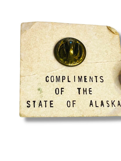 Vintage  Set of 2 Walrus Lapel Pin Small Compliments of the State of Alaska .5"