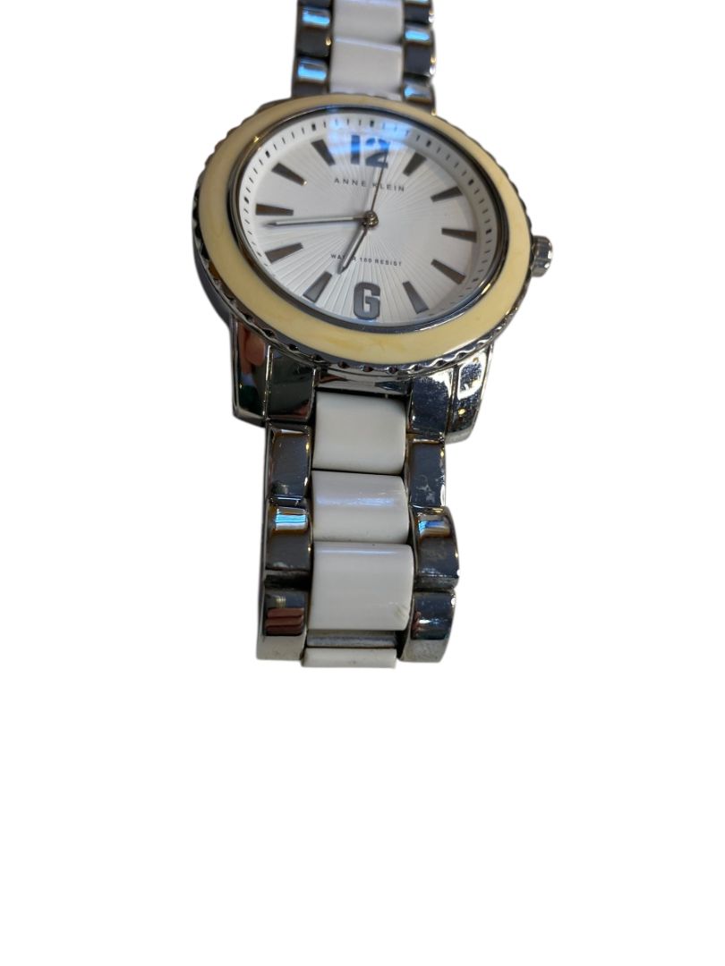 Anne Klein Women'sWhite Dial Stainless Steel Bracelet Watch 40mm AK1195