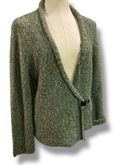Size PXL Preswick & Moore Petite Sage Green Womens Buckle Cardigan Sweater