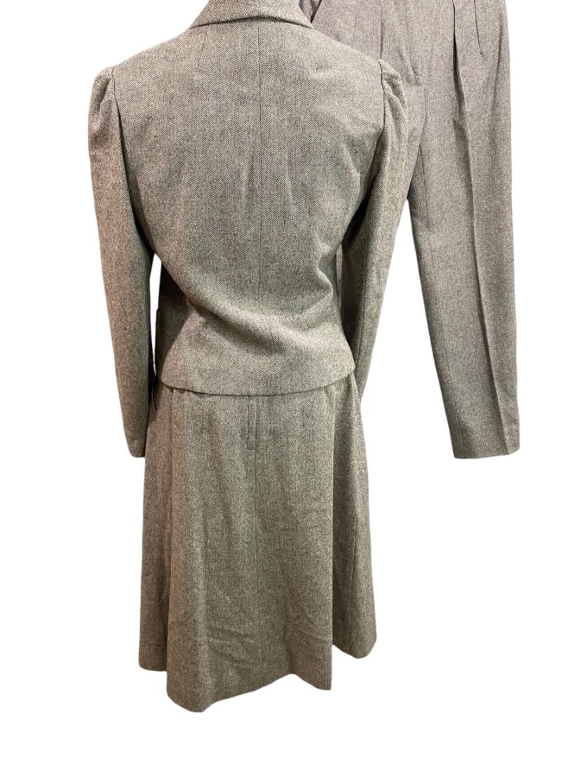 Size 10/12 Intuitions Womens 1980s Wool Blend Suit Pants Skirt Jacket