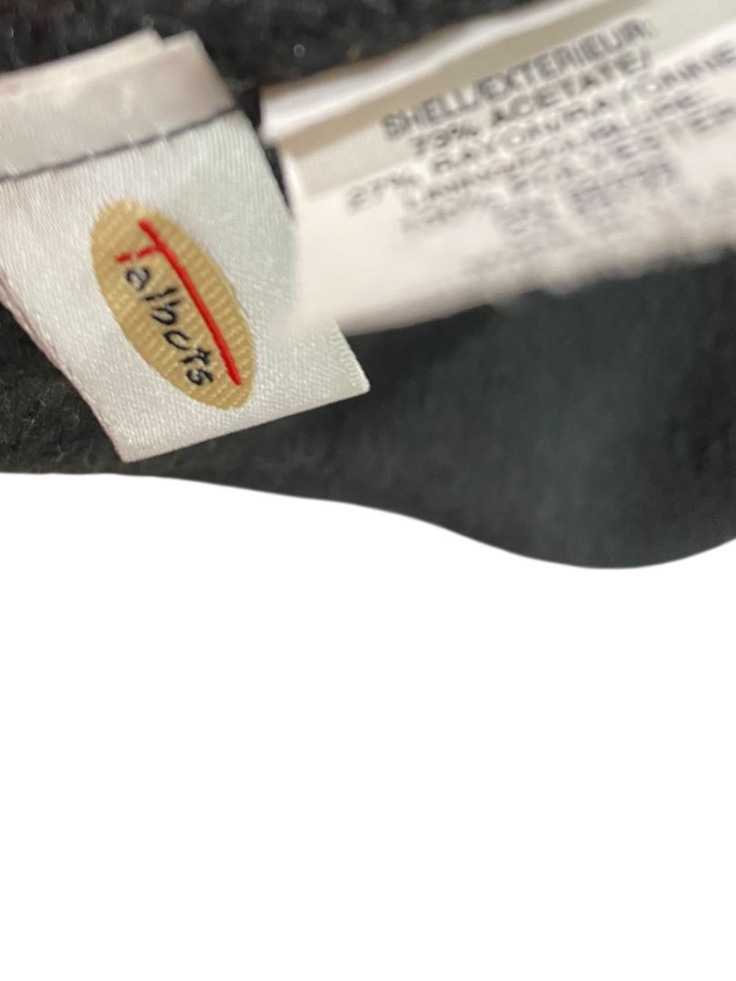 Vintage Talbots Black Velour Fleece Embroidered Scarf 56"l x 8"w