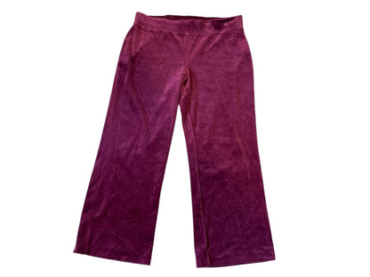 Size Large Style & Co Sport Magenta Velour Womens Pull On Pants