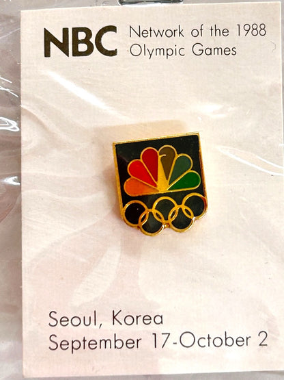 NBC 1988 Olympic Logo Lapel Pin Seoul Korea Sept 17-Oct 2