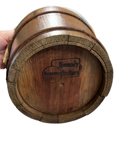 Kennedys Brothers Wooden Metal Barrel Ice Bucket Vintage