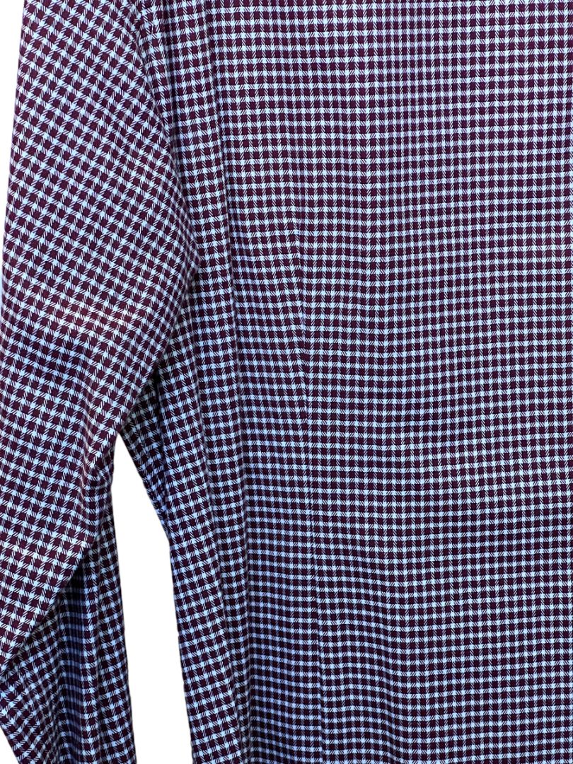 NWT XL Michael Kors Trim Stretch Check Button Down Shirt Fall