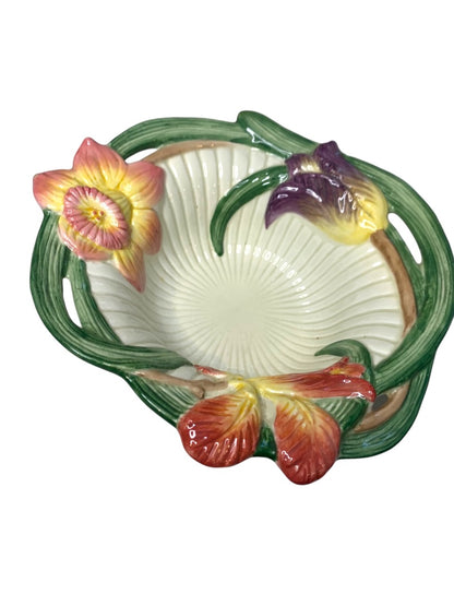 Fitz and Floyd Classic Venezia Flora Candy Mint Nut Bowl 7" Diameter