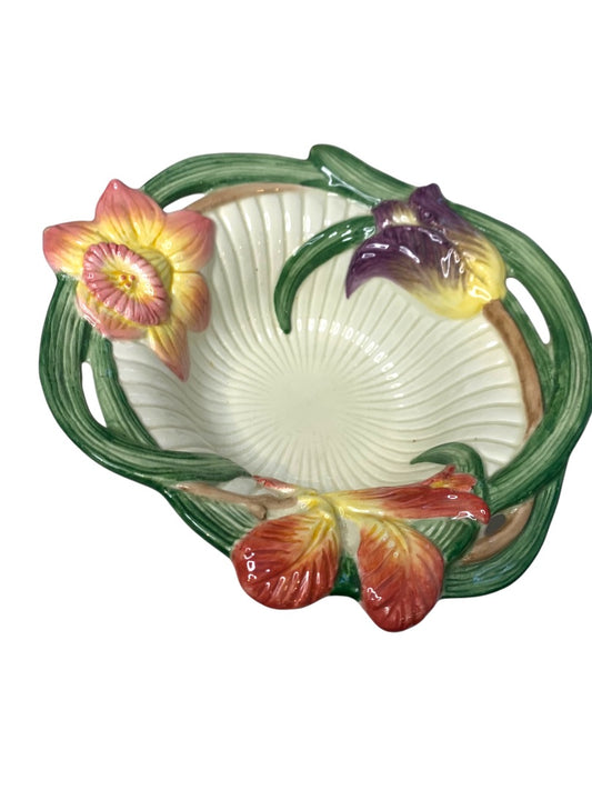 Fitz and Floyd Classic Venezia Flora Candy Mint Nut Bowl 7" Diameter