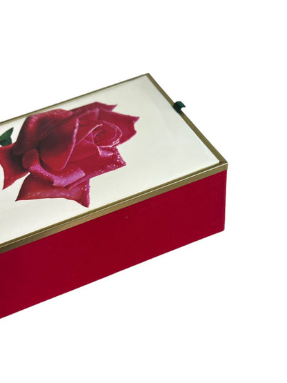 American Beauty Made in Italy Keepsake Box Velvet Covered Empty