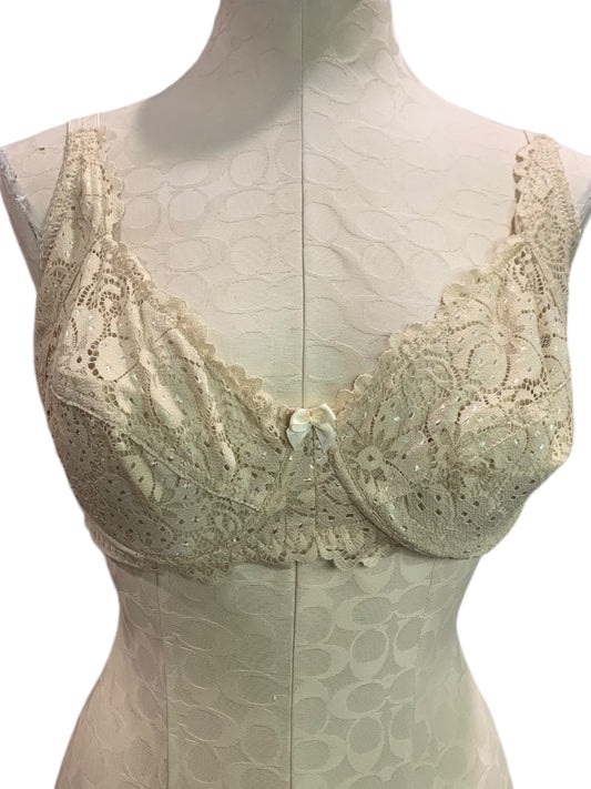 38DD Light Beige Women's New Underwire Push Up Bra Lace Trim