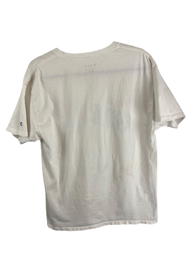 Large Champion Men's White Tshirt Short Sleeve "Greetings from the Champion Athletic Club"