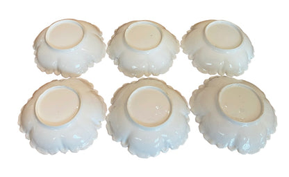 Set of 6 Vintage Floral Scalloped Berry Fruit Bowls RS Germany Porcelain