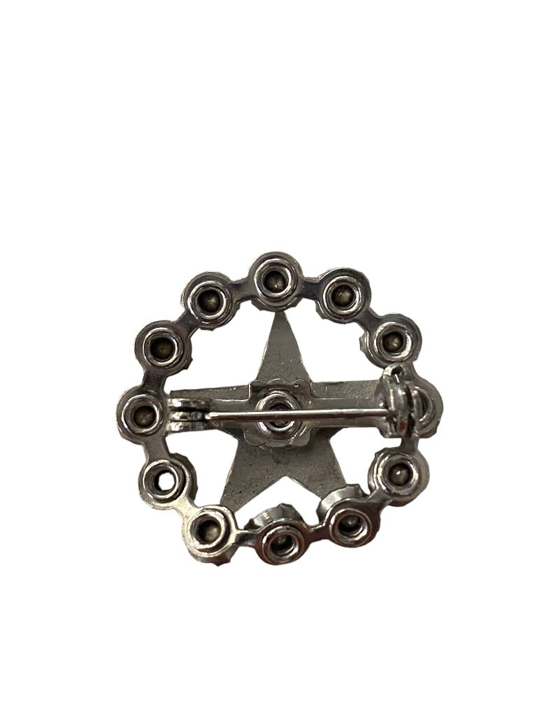 Masonic Pin Order of the Eastern Star Brooch Pin Silvertone .9" Diameter