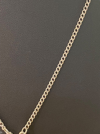 Silvertone 22" Necklace Coral Acrylic Beaded Attached Pendant Necklace