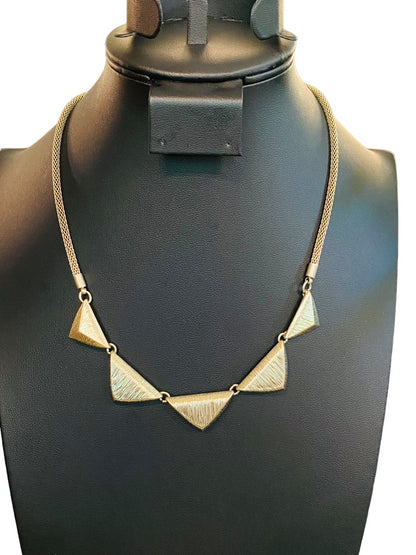 Goldtone Triangle Necklace 17"-20" Lays Flat Lobster Clasp