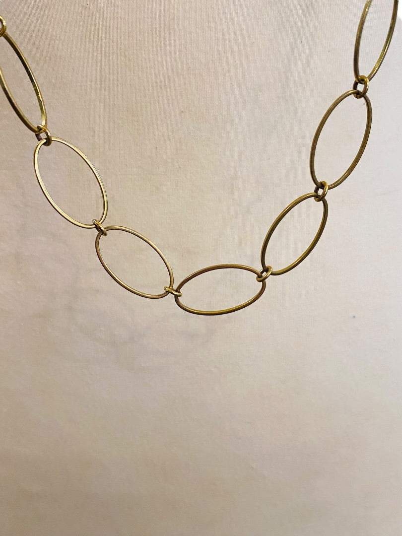 Goldtone Signed Alfani Link Necklace Lightweight Lobster Clasp 44"L