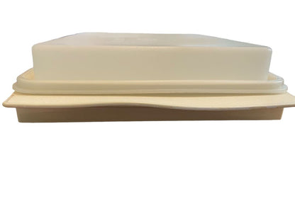 Vintage Tupperware 4 Piece Deviled Egg Carrier Keeper Tray Almond #723-4