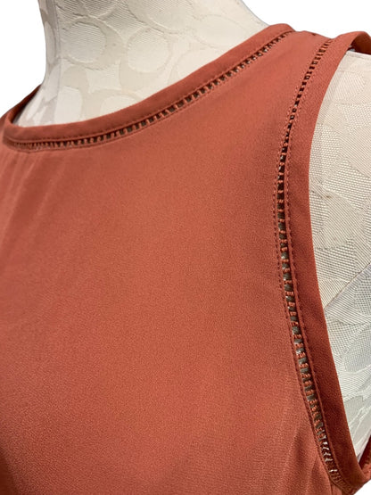 Size 6 J.Crew Womens Rust Orange Sleeveless Pullover Blouse J2563